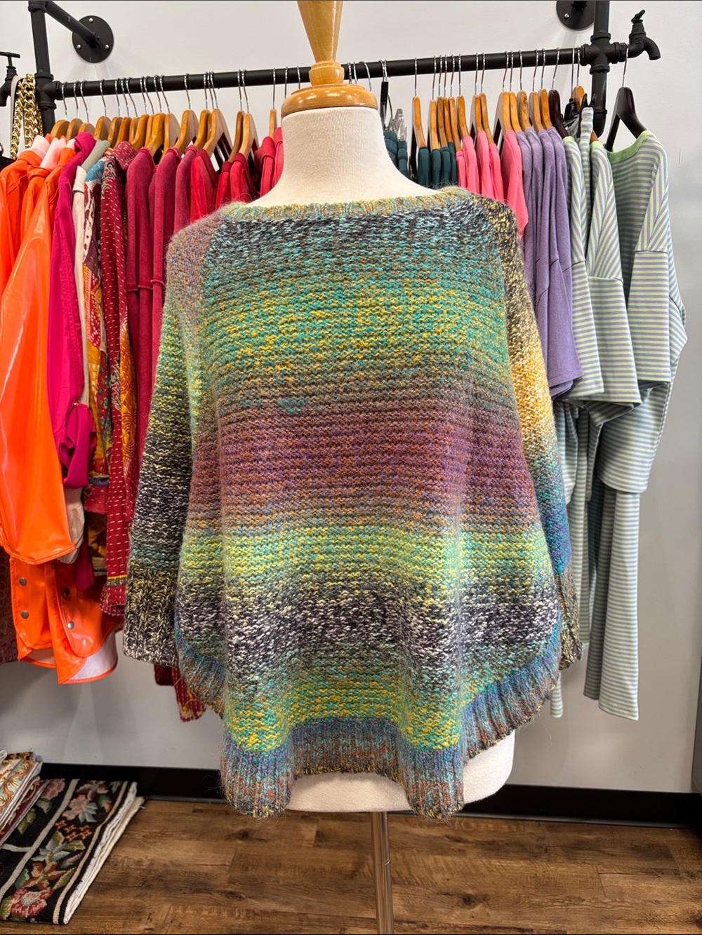 See And Be Seen Women’s Multicolor Gradient Scoop Neck Sweater